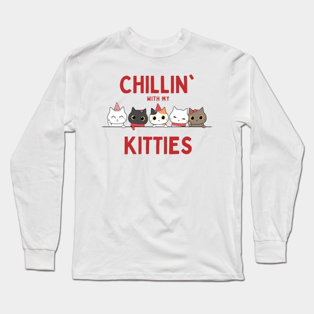 Chill kitty mom Long Sleeve T-Shirt by Random Designs